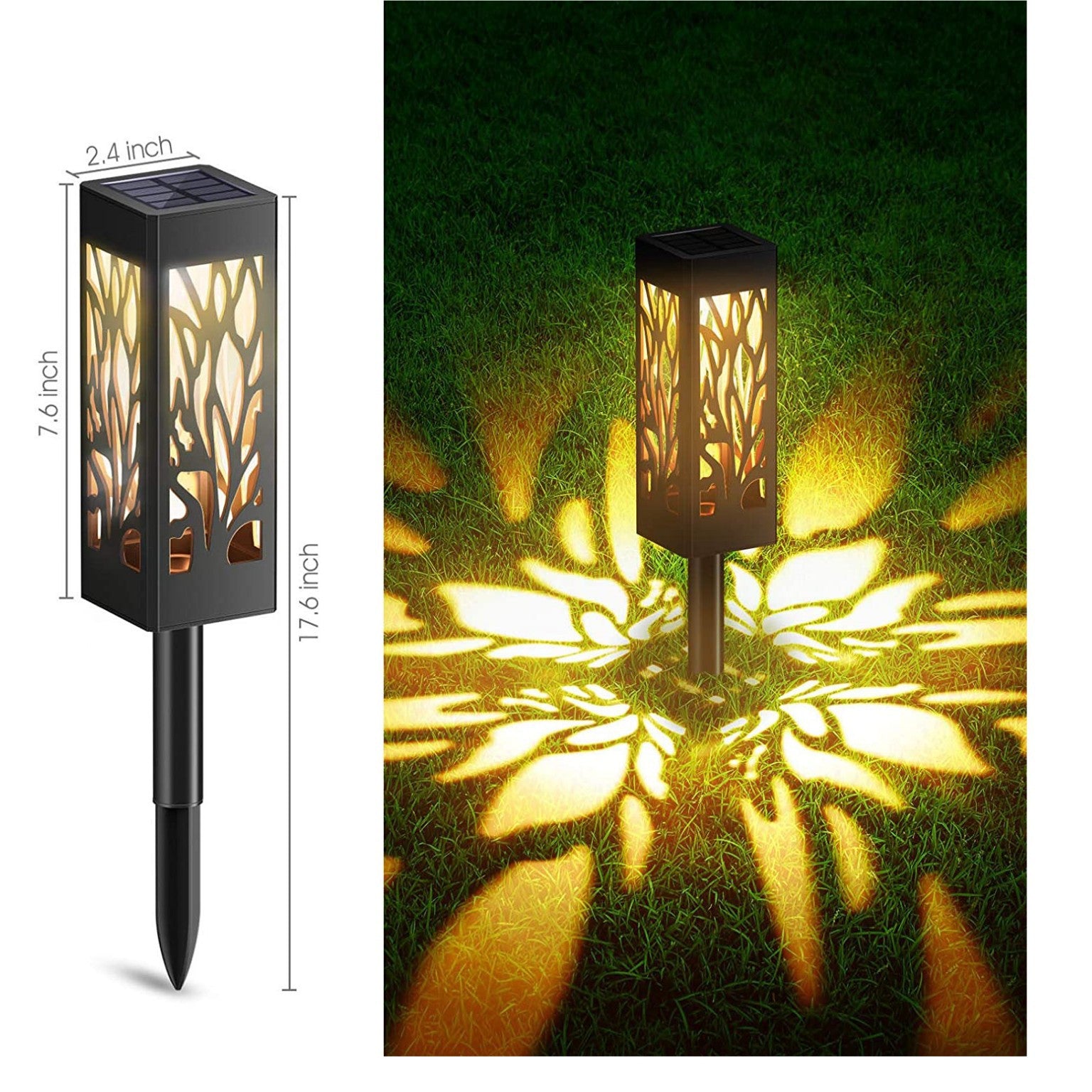 Hollow Solar Lawn Lamp with Leaf Design
