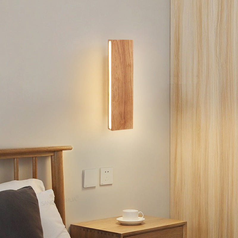 Rotatable Solid Wood LED Wall Lamp
